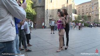 Spanish beautiful babe walked naked in public