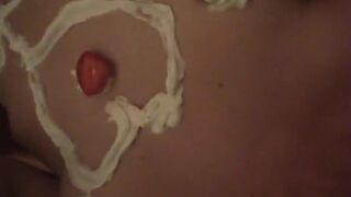 Sexy Couple Fucking icing cream with snatch & prick licking