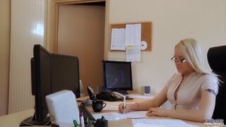 Assistant's bushy young muff ravaged amazingly by her boss