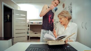 TUTOR4K. Lucky fellow manages to fuck stunning lady who is his tutor